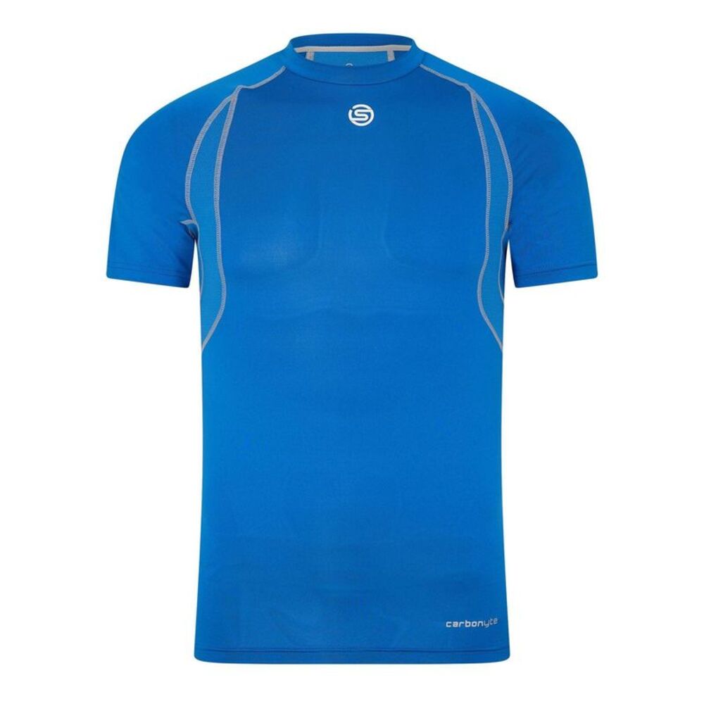 Skins Mens Carbonyte Contrast Detail Base Layer Top / Blue